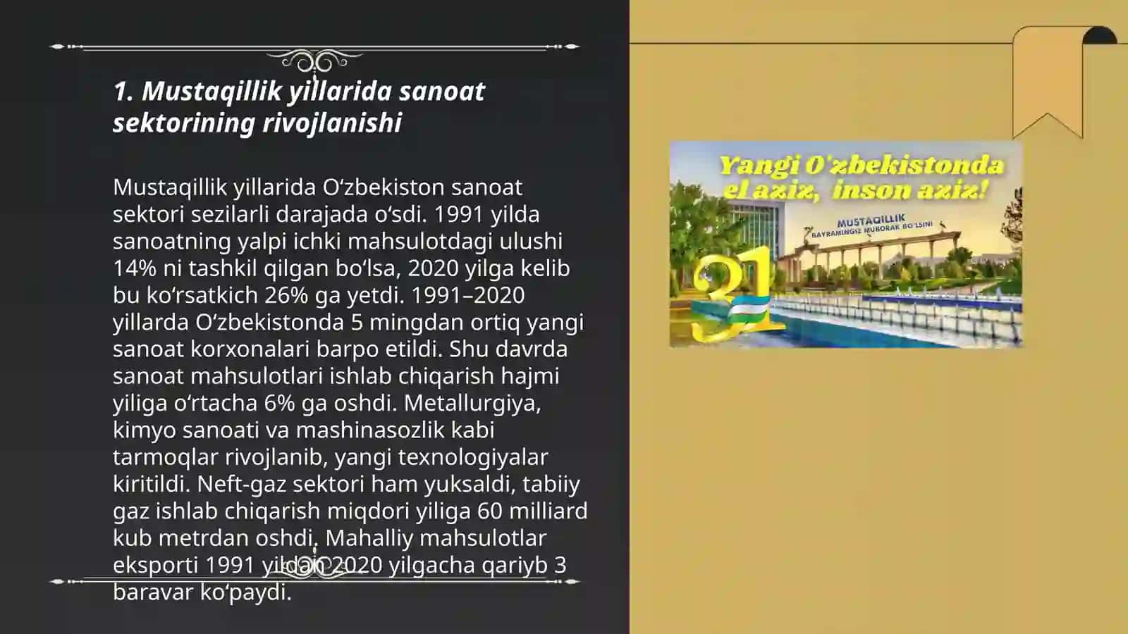 Mustaqillik yillarida sanoat sohasidagi oʻzgarishlar 3