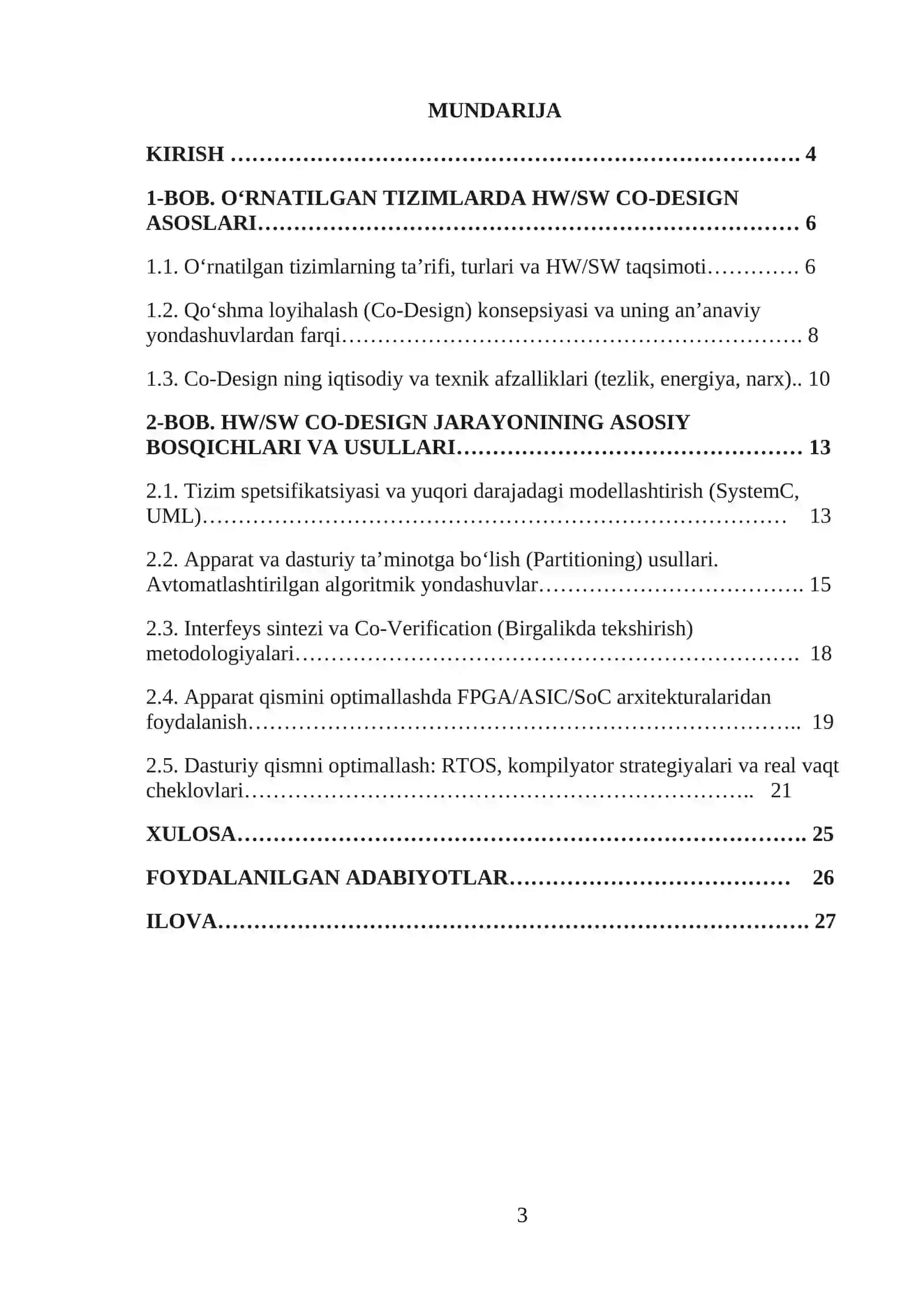 O‘rnatilgan tizimlarda apparat va dasturiy ta’minotning qo‘shma loyihalash usullari (HW/SW CO-Design) 3