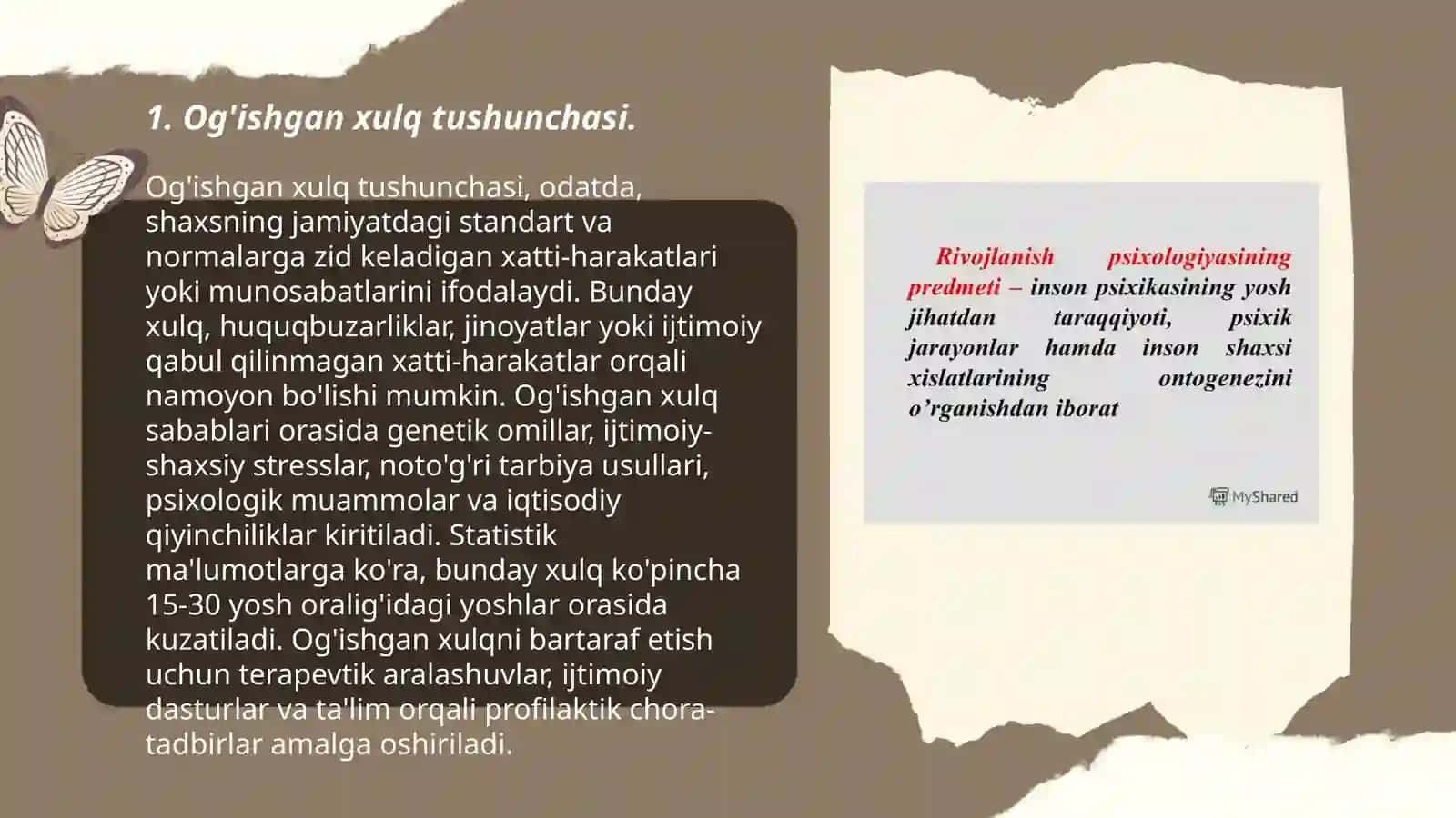 Og'ishgan xulq tushunchasi 3