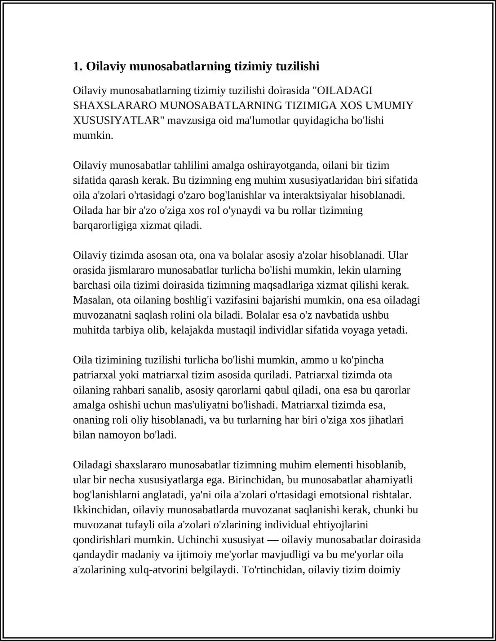 OILADAGI SHAXSLARARO MUNOSABATLARNING TIZIMIGA XOS UMUMIY XUSUSIYATLAR 3