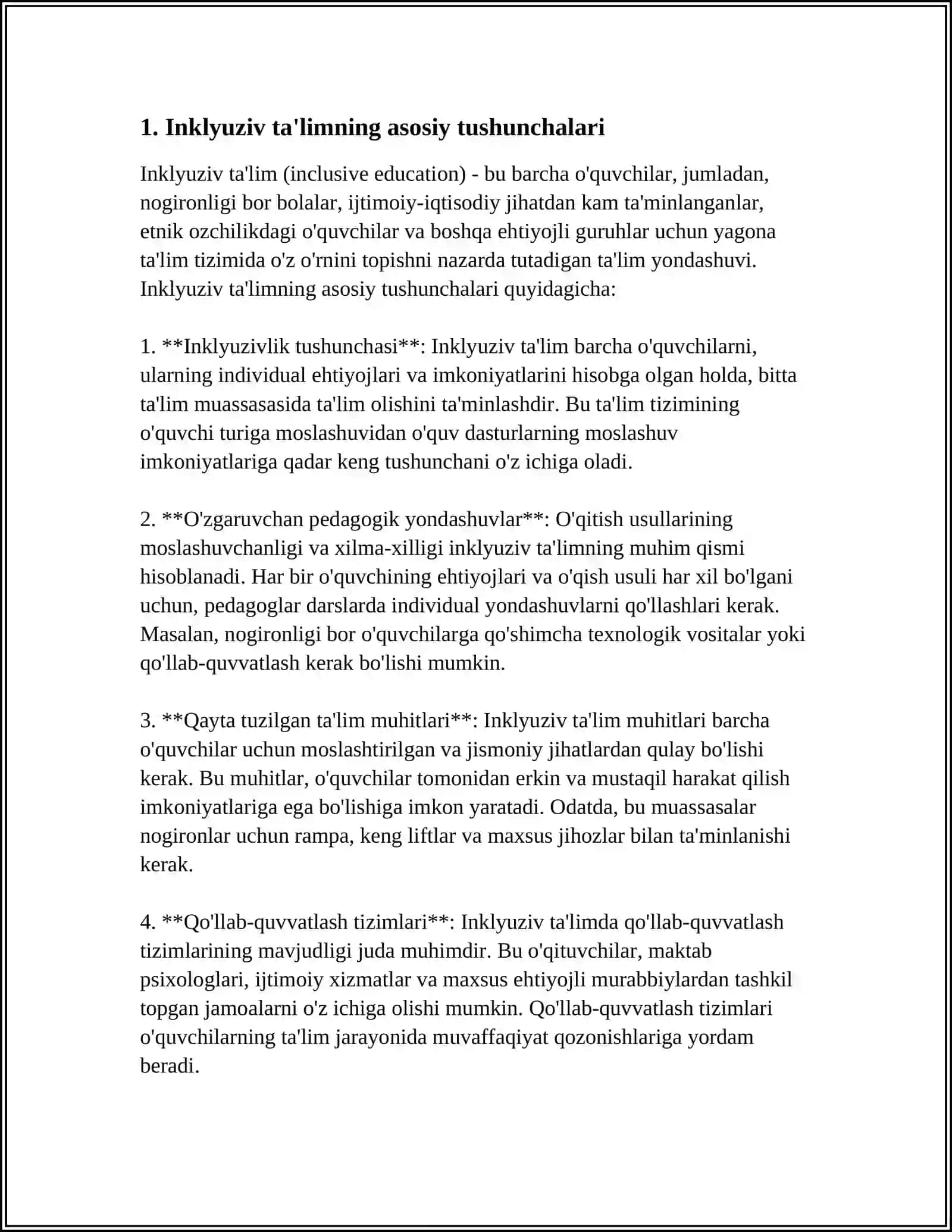 INKLYUZIV VA BIRGALIKDA OʻQITISH: ULARNING ASOSIY FARQLARINI ASOSLASH 3
