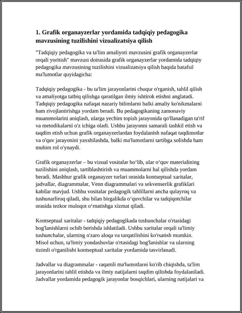 TADQIQIY PEDAGOGIKA VA TA'LIM AMALIYOTI MAVZUSINI GRAFIK ORGANAYZERLAR ORQALI YORITISH 3