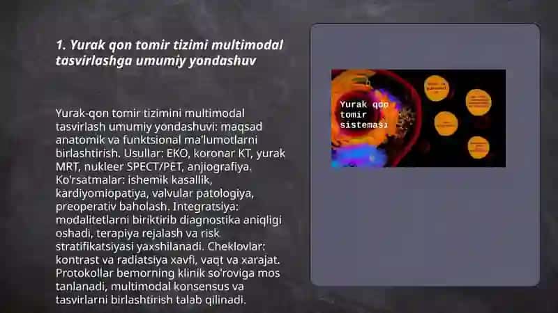 Yurak qon tomir tiziming nur tashxisoti multi modal yondashuv 3