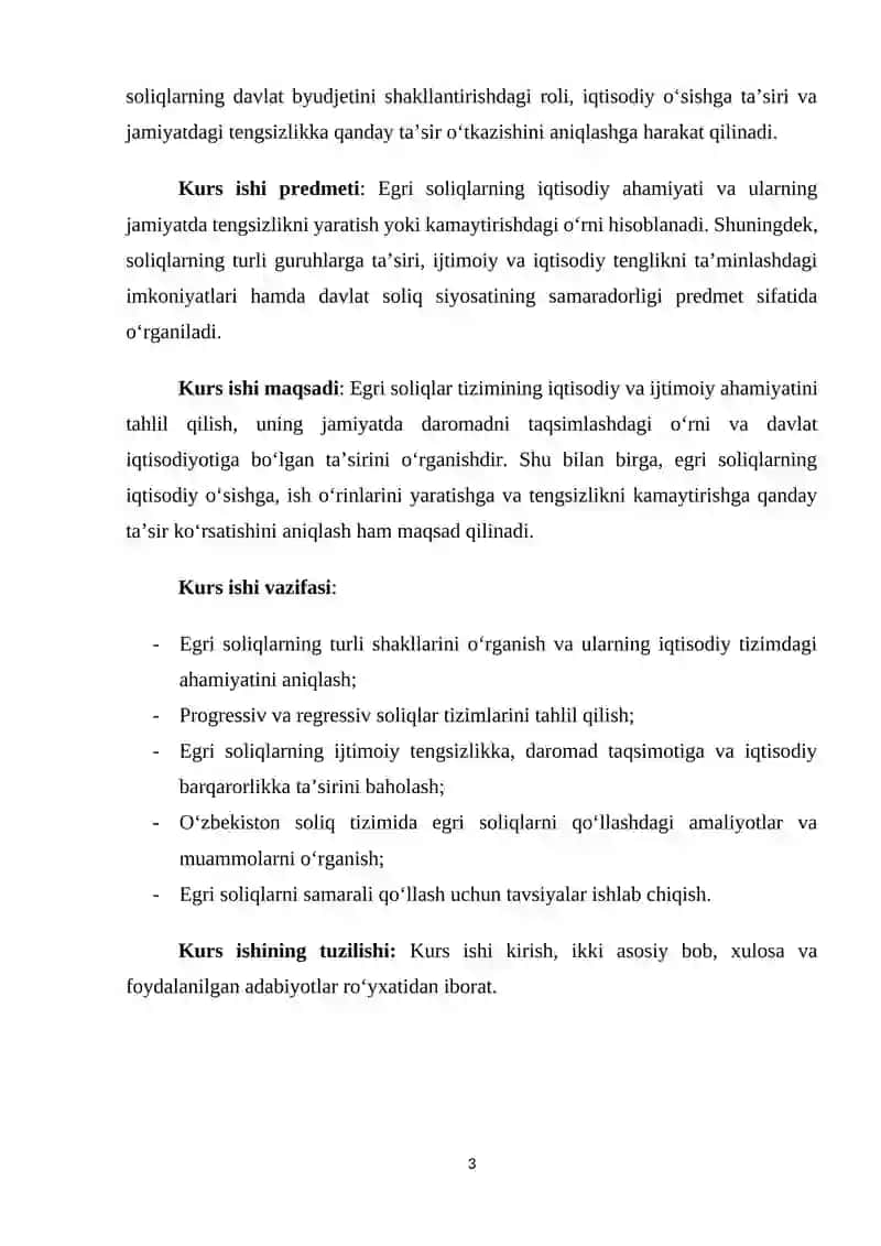 Egri soliqlar va uning iqtisodiy ahamiyati 3