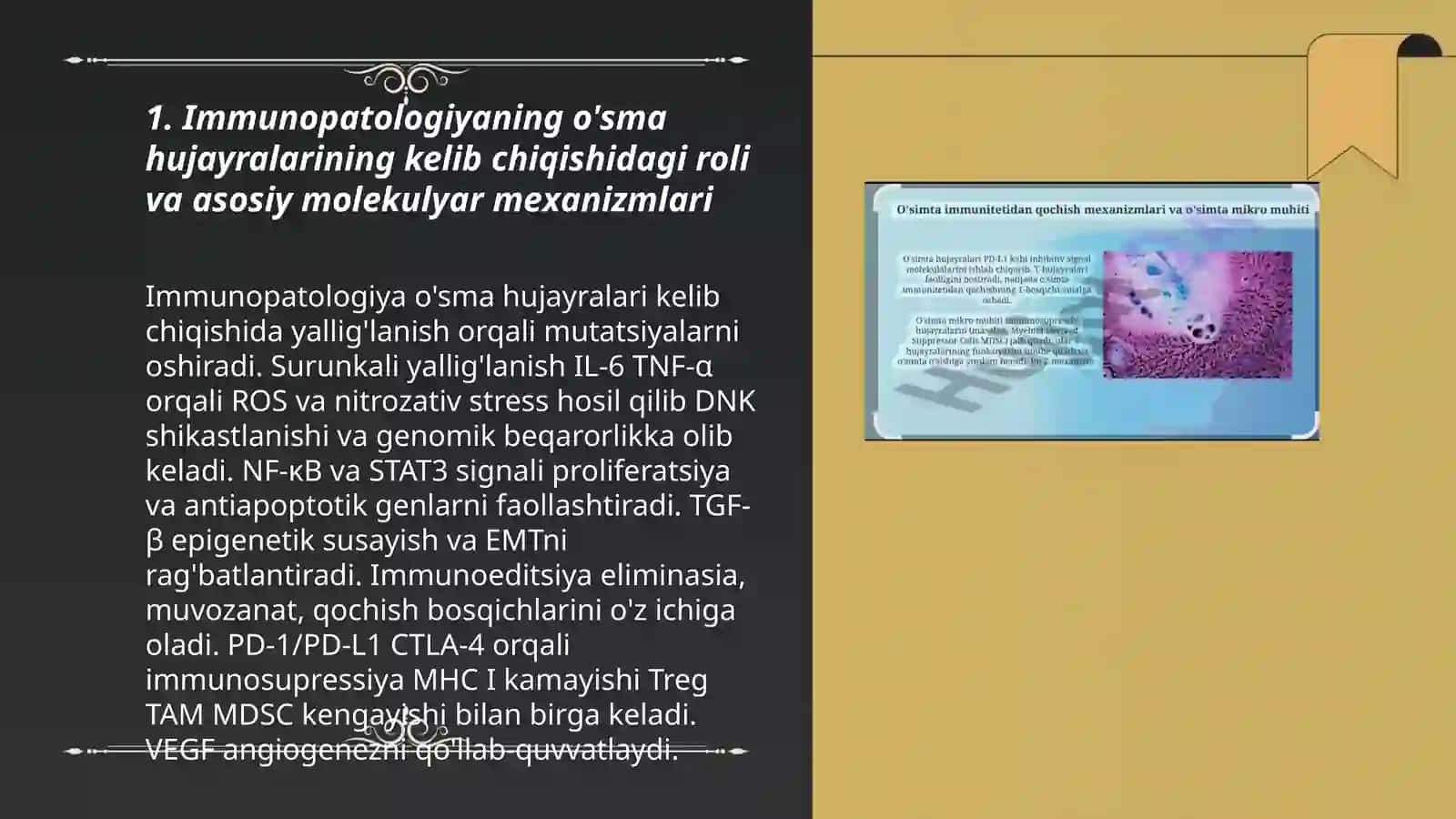 Immunopatologiya, o'sma hujayralarni kelib chiqishidagi ahamiyati. Immunotanqisliklarda opportunistik infeksiyalar boshqarilishining molekulyar mexanizmi 3