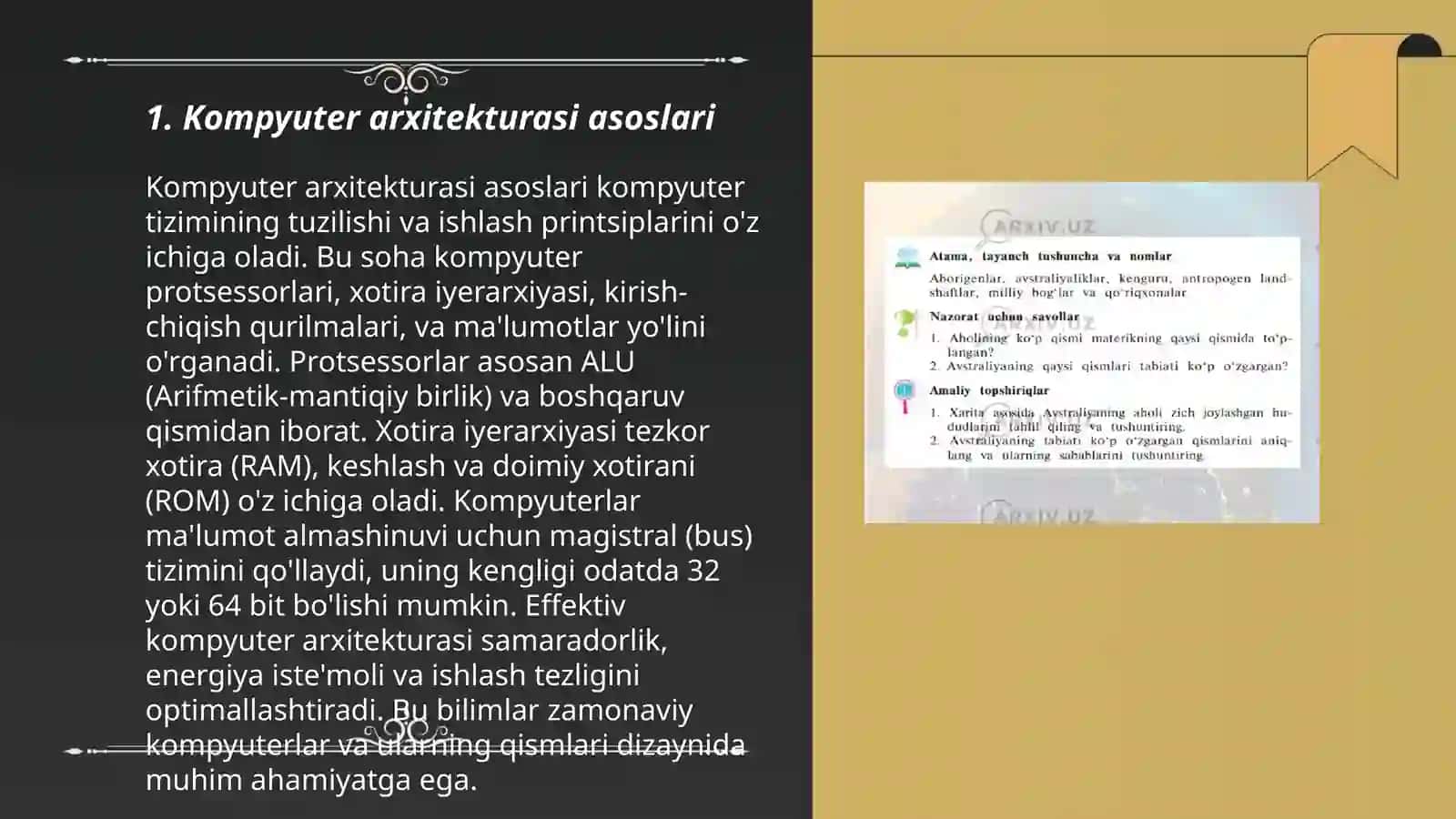 Kompyuter arxitekturasi va kesh xotiraning samaradorlikka ta'siri 3