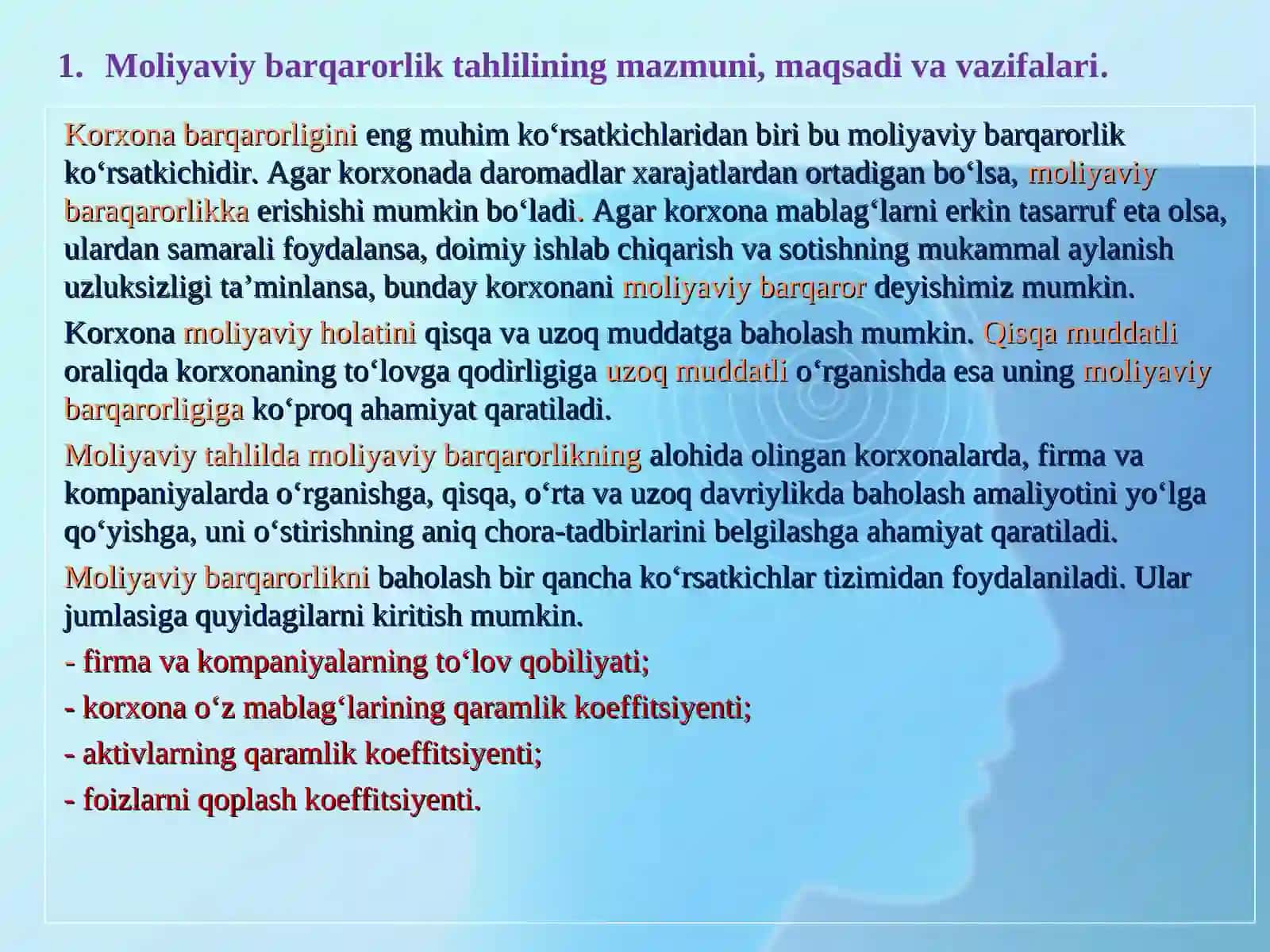 Moliyaviy barqarorlik tahlili 3