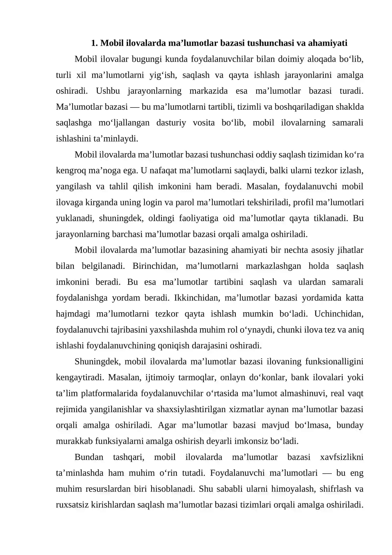 Mobil ilovalarda ma'lumot bazasi 3
