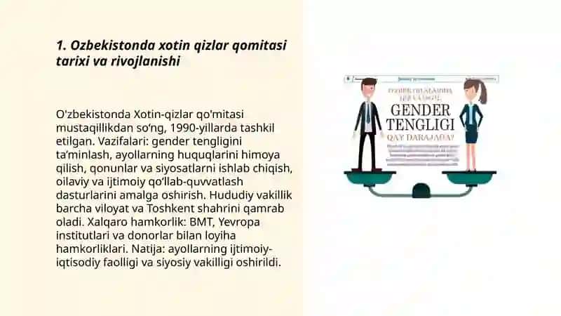 Ozbekistonda xotin qizlar qomitasi va gender tengligi masalasi 3