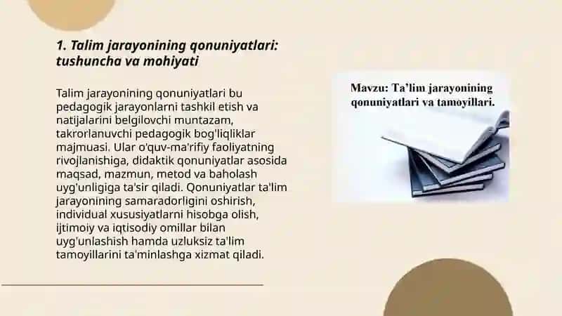 Talim jarayonining qonuniyatlari va tamoyillari 3