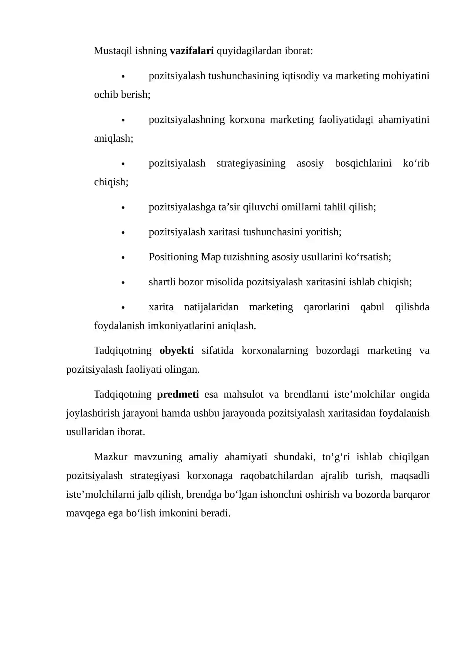 POZITSIYALASH STRATEGIYASI VA POZITSIYALASH XARITASINI TUZISH 3
