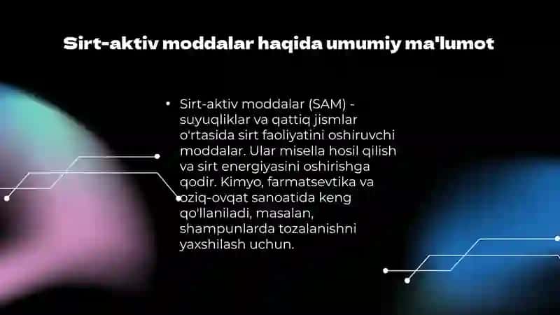 Miselyar eritmalar va misella hosil qiluvchi sirt aktiv moddalar 3