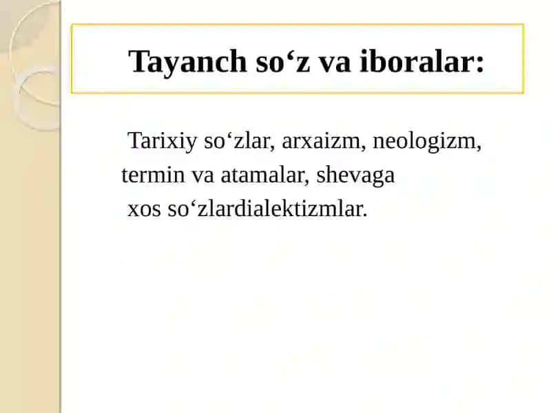 Chegaralangan leksikaning uslubiy vazifalari.  Tarixiy va arxaik sózlarning badiiy matn tarkibidagi uslubiy xususiyatlari 3