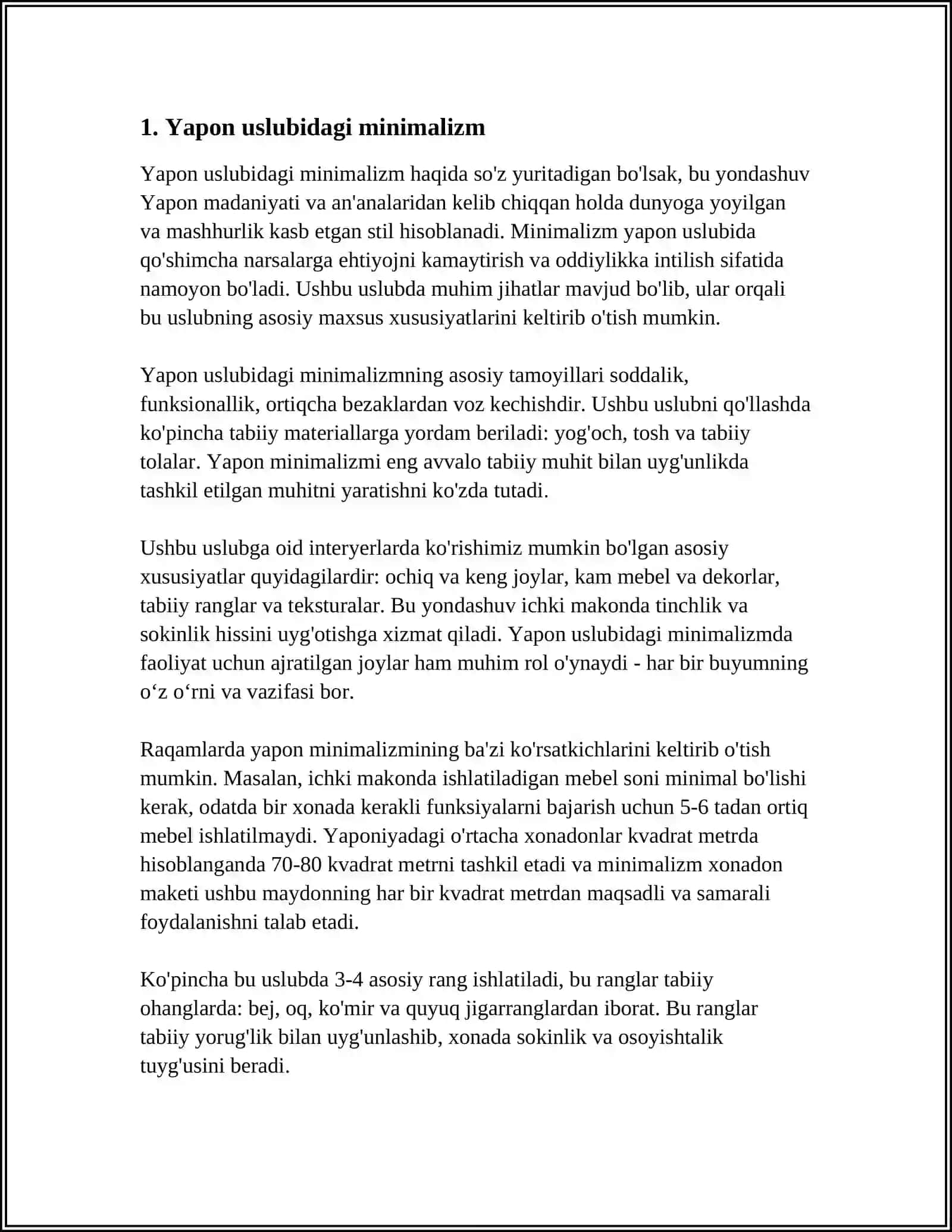 MEHMONXONA INTERERI YAPON USLUBI 3