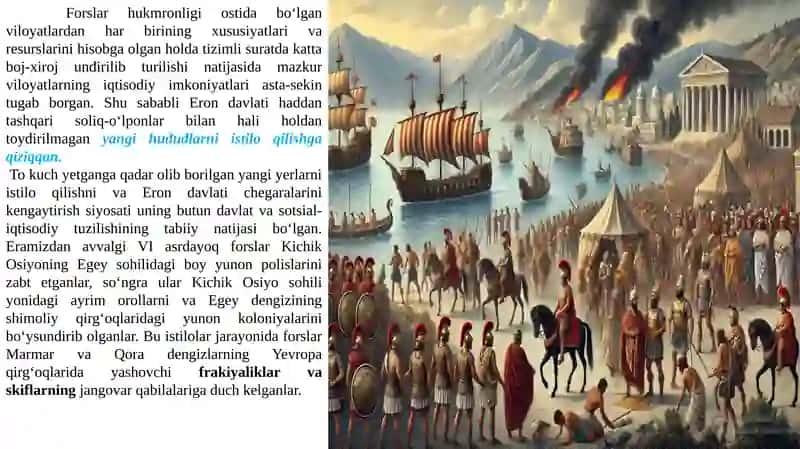 MAVZU. YUNON – FORS URUSHLARI 3