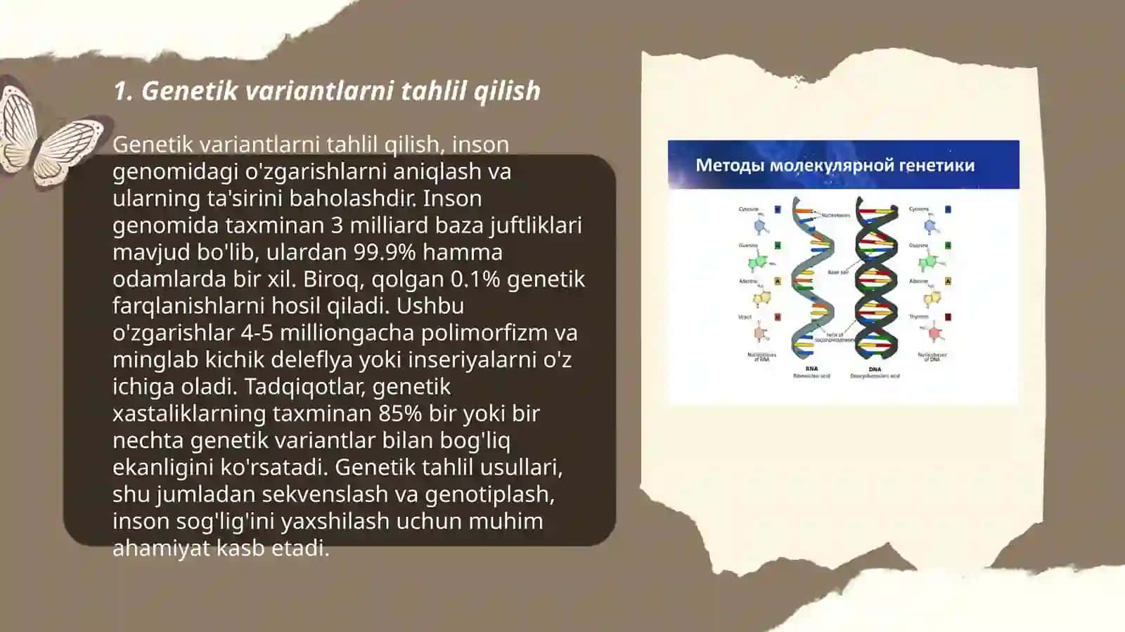 Antropogenetik usullari. Dermatoglifika, Populatsion-statistika, molekular genetika usullari 3