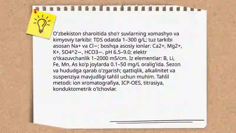 O'zbekiston sharoitida sho'r suvlarni chuchuklashtirsh ğayosini yaratish 3