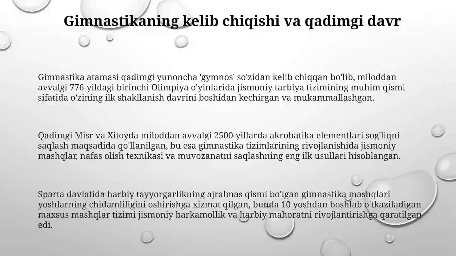 Gimnastika tarixi va rivojlanish bosqichlari 3