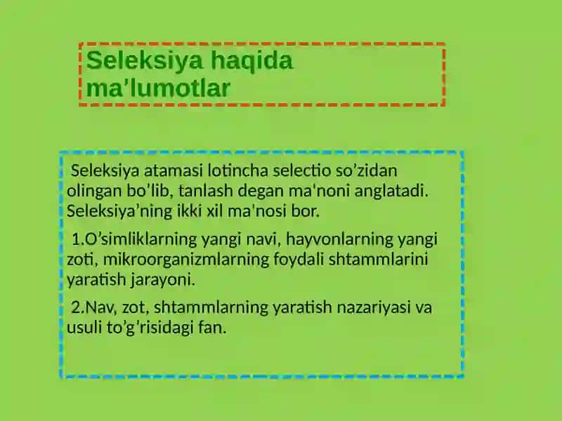 Seleksiya va Evolyutsiya ta'limoti 3