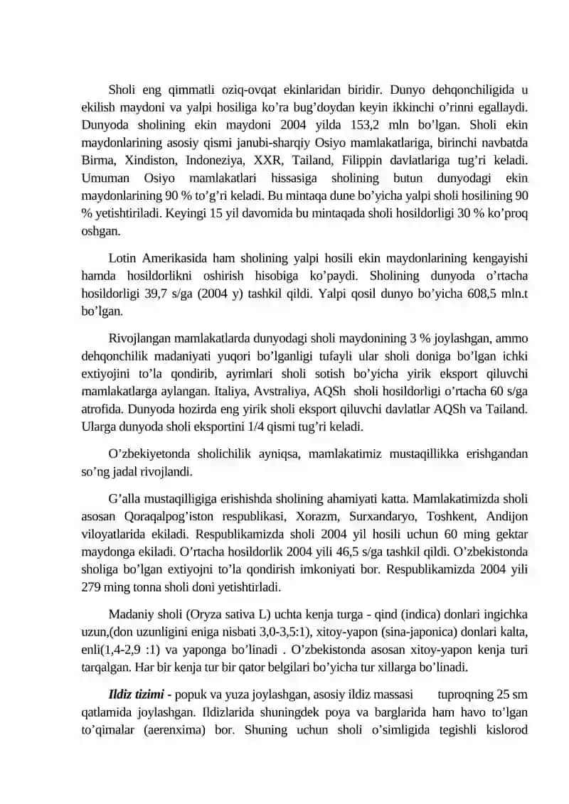 SHOLI BIOLOGIYASI VA YETISHTIRISH TEXNOLOGIYASI 3
