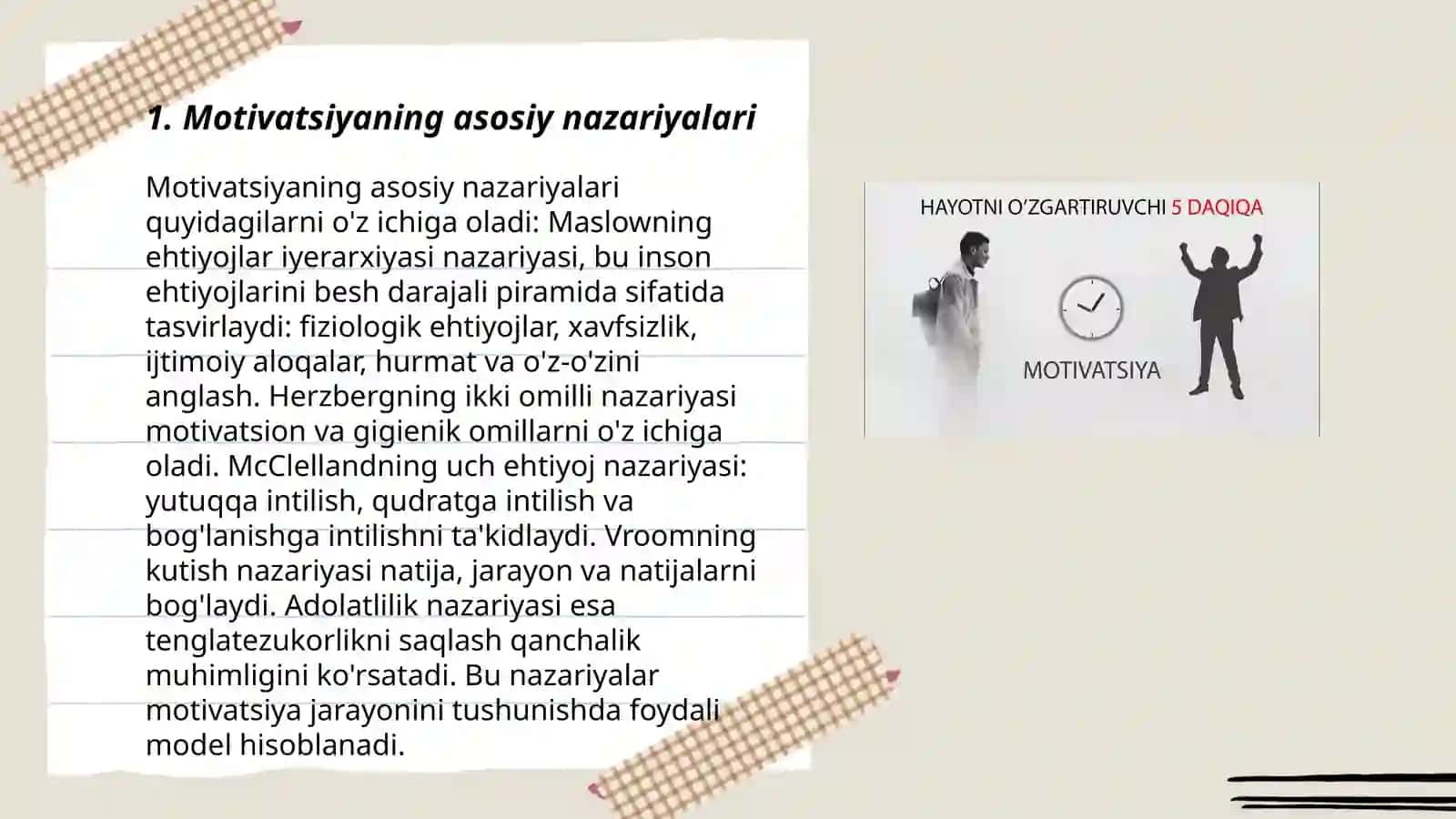 Xorij psixologiyasida motiv va motivatsiya muammosi 3