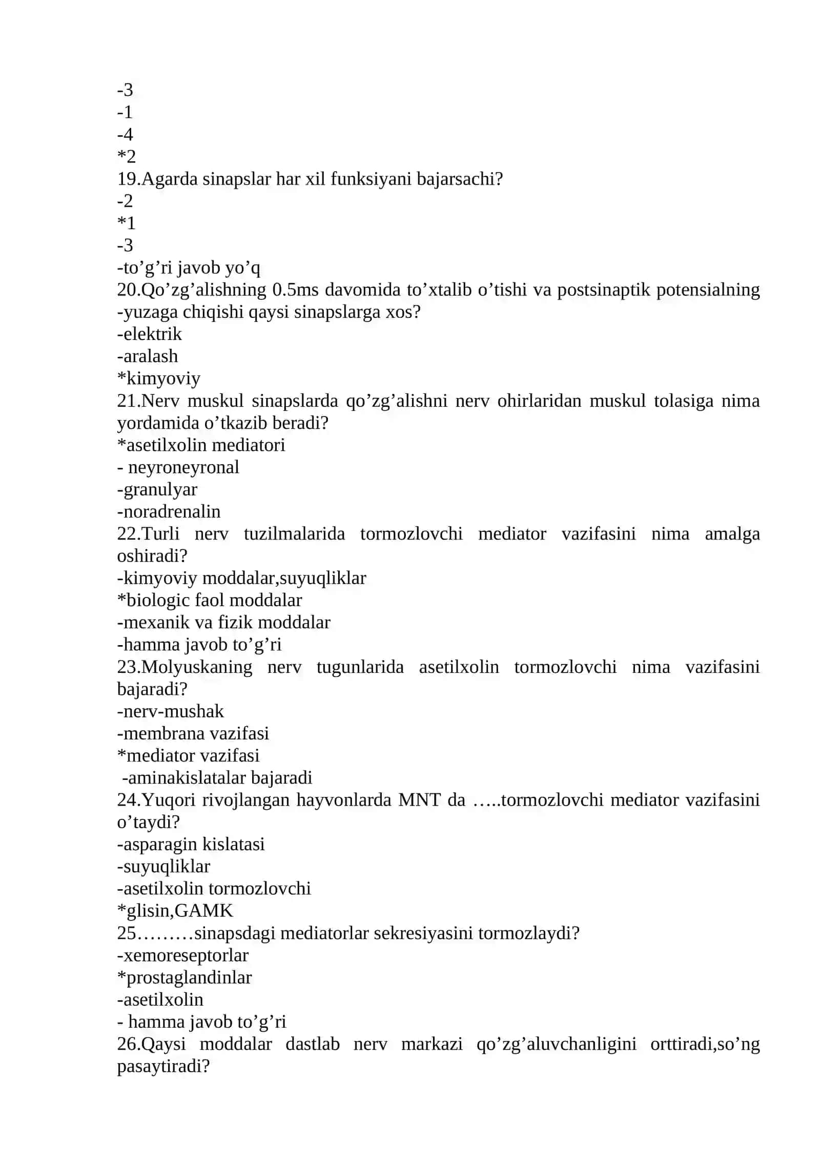 Nerv tolalari fiziologiyasi.Sinapslar fiziologiyasi 3