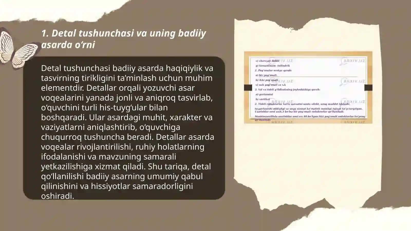 Detalning badiiy asarda o'rni 3