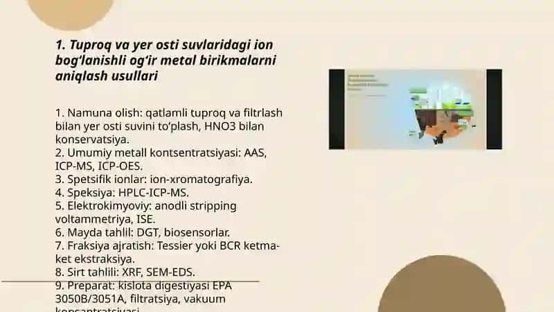 Tuproq va yer osti suvlaridagi ion bogʻlanishli birikmalarni aniqlash usullari 3