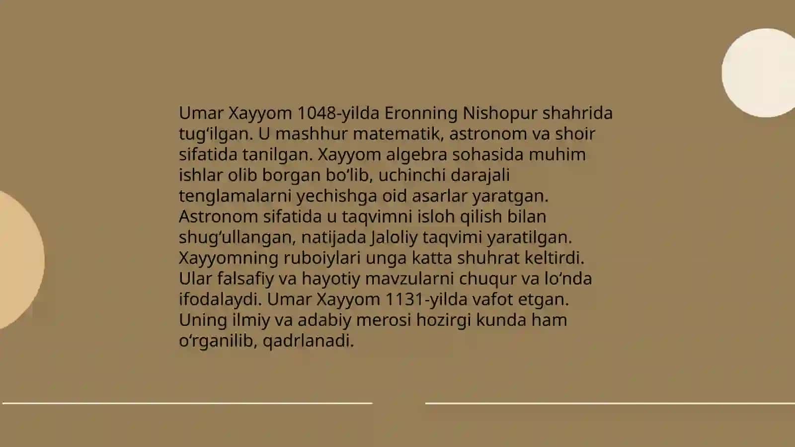 Umar Xayyom "Navrõznoma" asari tahlili 3