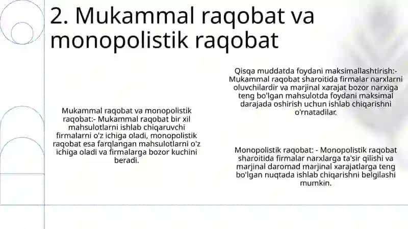 Raqobatlashgan Bozorda, Qisqa Muddatli Oraliqda Firma Foydasini Maksimallashtirish Va Uning Taklifi 3