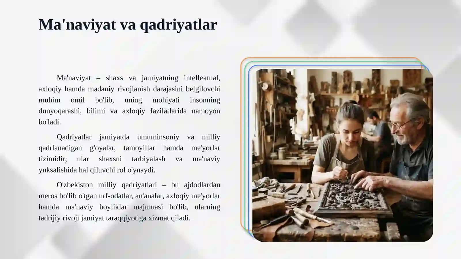 Shaxsning ma'naviy yuksalishida qadriyatlarning ahamiyati 3