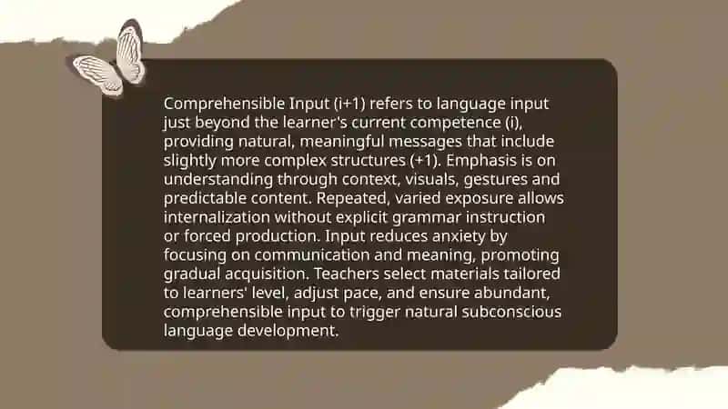 Comprehensible Input (i+1) 3