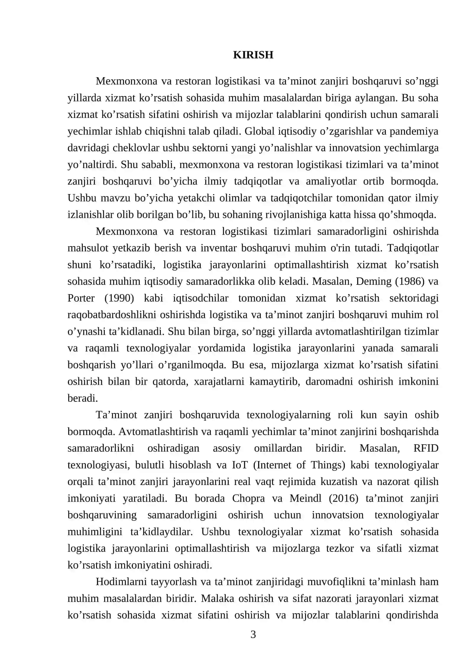 Mexmonxona va restoran logistikasi va taʼminot zanjiri boshqaruvi 3