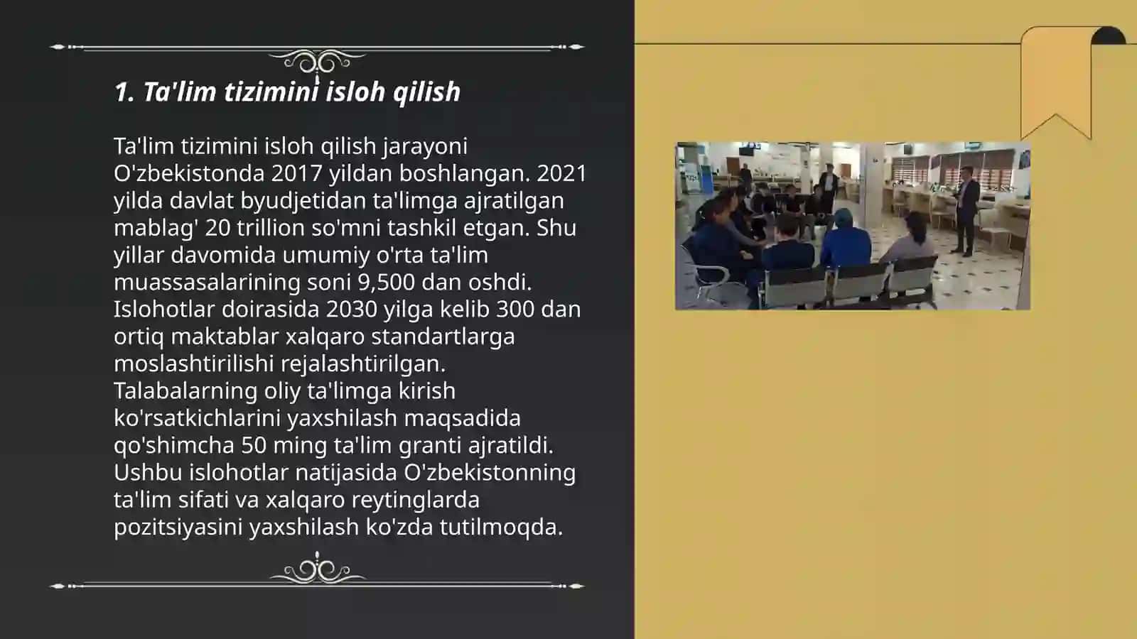 Ta'lim tizimini isloh qilish 3