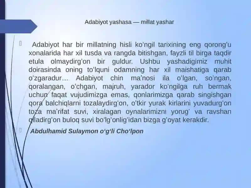 Adabiyotga eʼtibor - maʼnaviyatga, kelajakka eʼtibor 3
