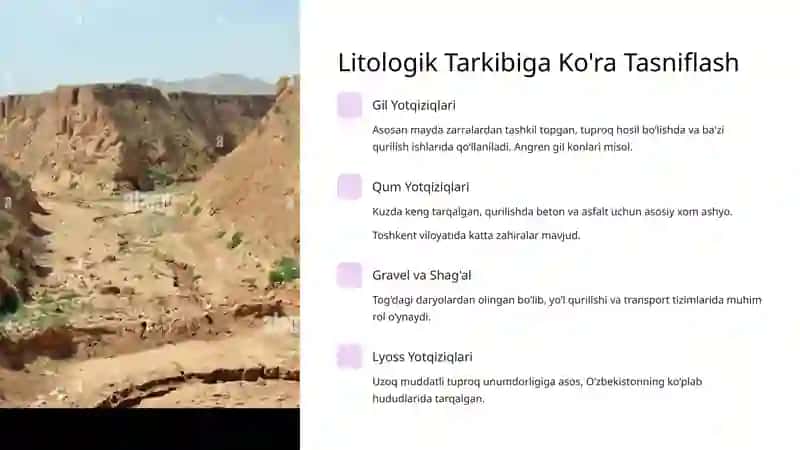 To'rtlamchi davr yotqiziqlarining tasnifi 3