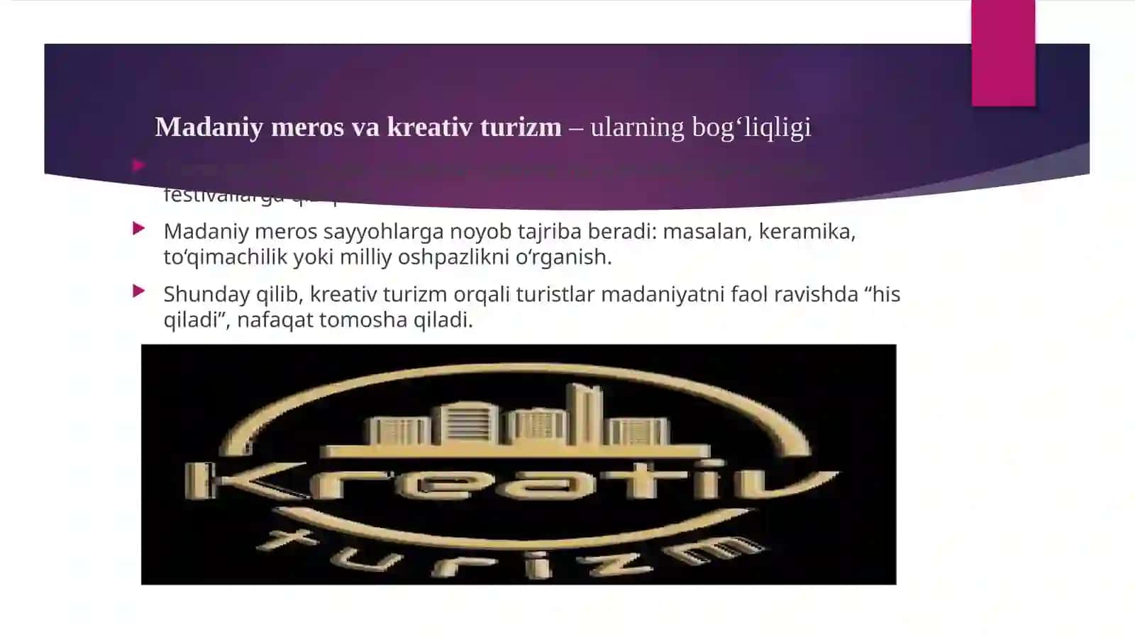 Kreativturizmda madaniymerosningorni 3