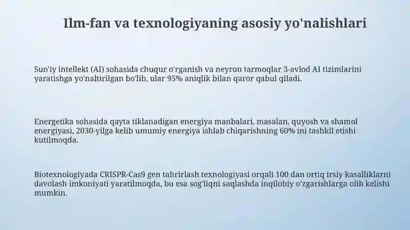 Ilm va texnika Yangi kashfiyotlar va texnologiyalar 3