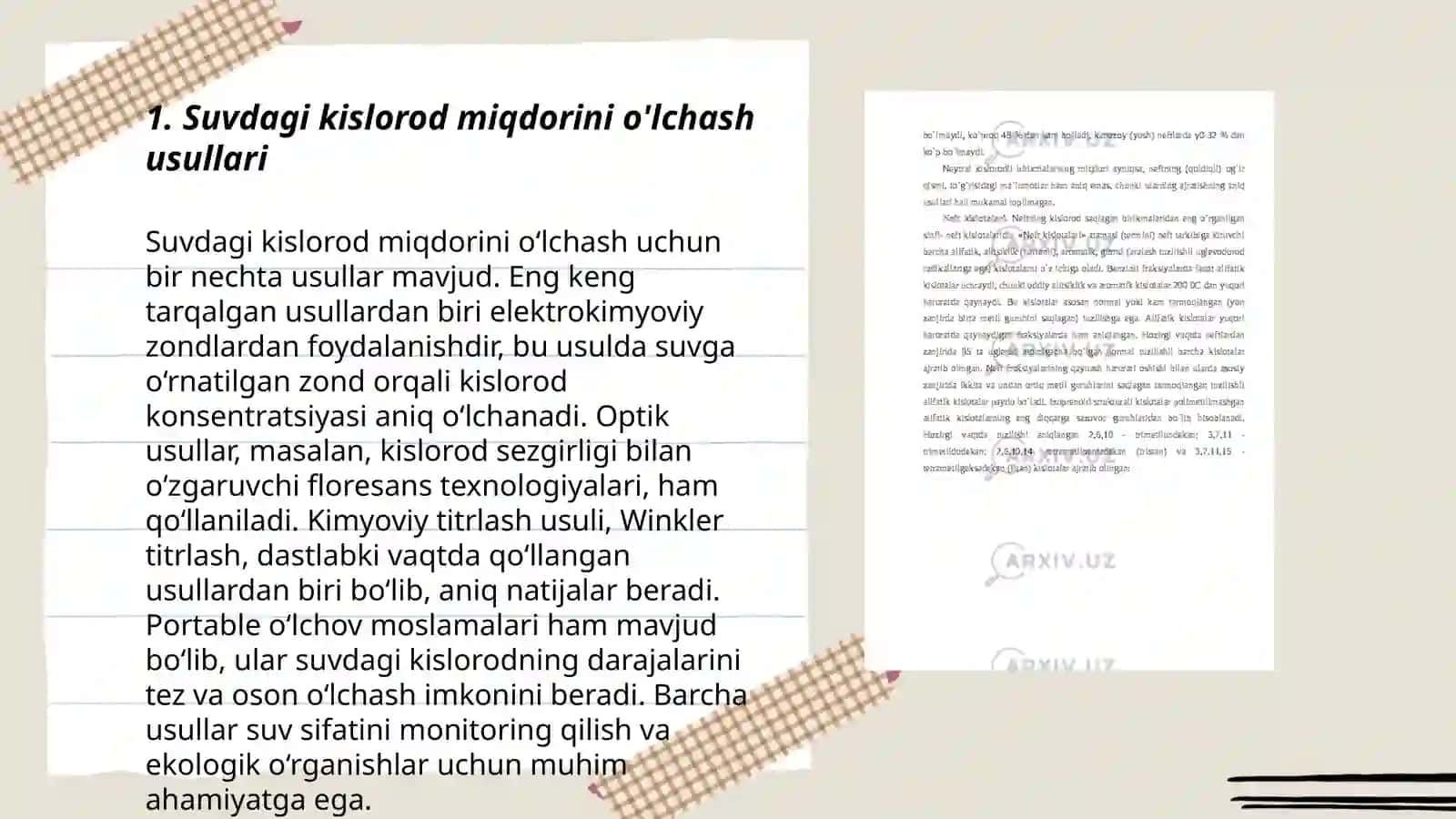 Suv va havo tarkibidagi kislorod miqdorining ekologik me'yorlari 3
