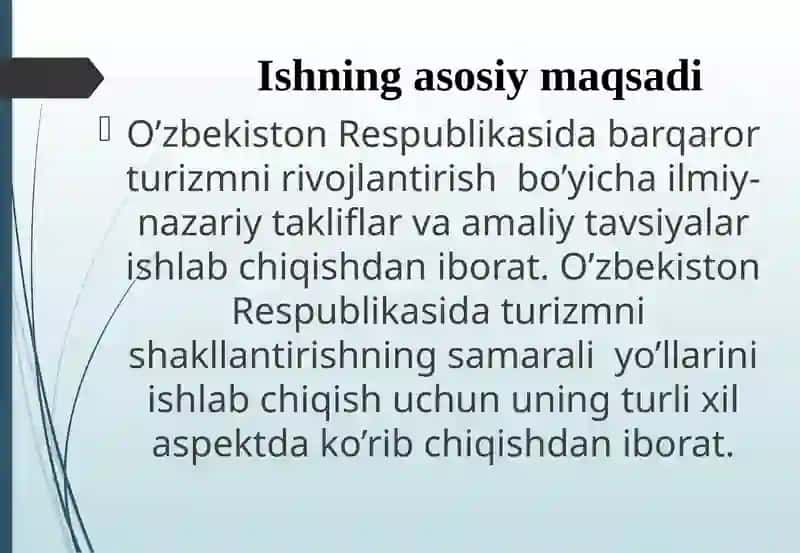 Turizm sohasining rivojlanishi 3