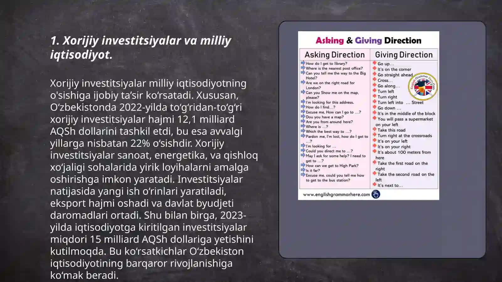 Milliy iqtisodiyotga xorijiy investitsiyalarni jalb qilish yo'nalishlari 3