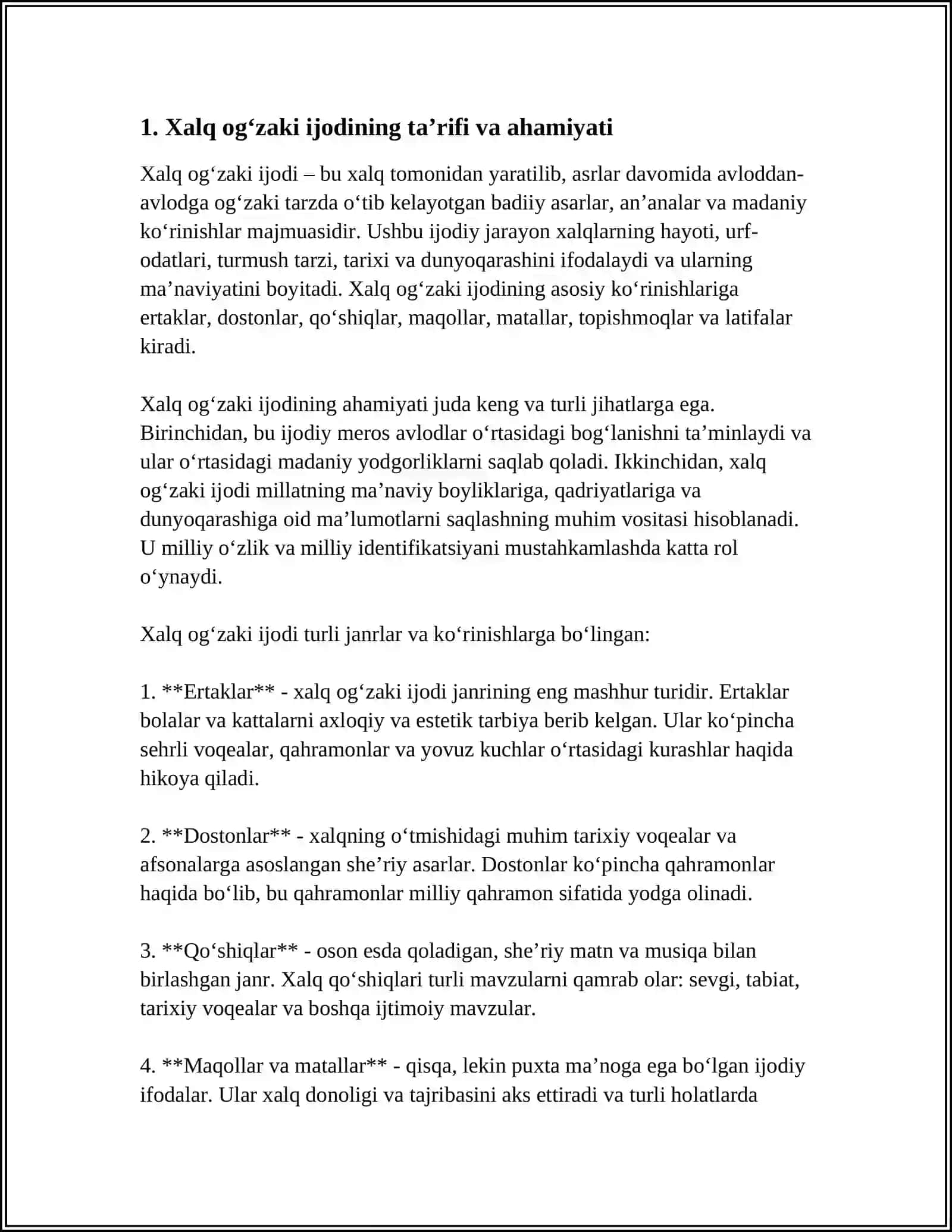XALQ OGʻZAKI IJODI XALQ QADRIYATLARINING TARKIBIY QISMI SIFATIDA JANGOVAR OT OBROZINING TARIXIY ASOSLARI VA BADIIY TALQINI. ERTAKLARDA QOʻSHALOQLASHTIRISH USULI 3
