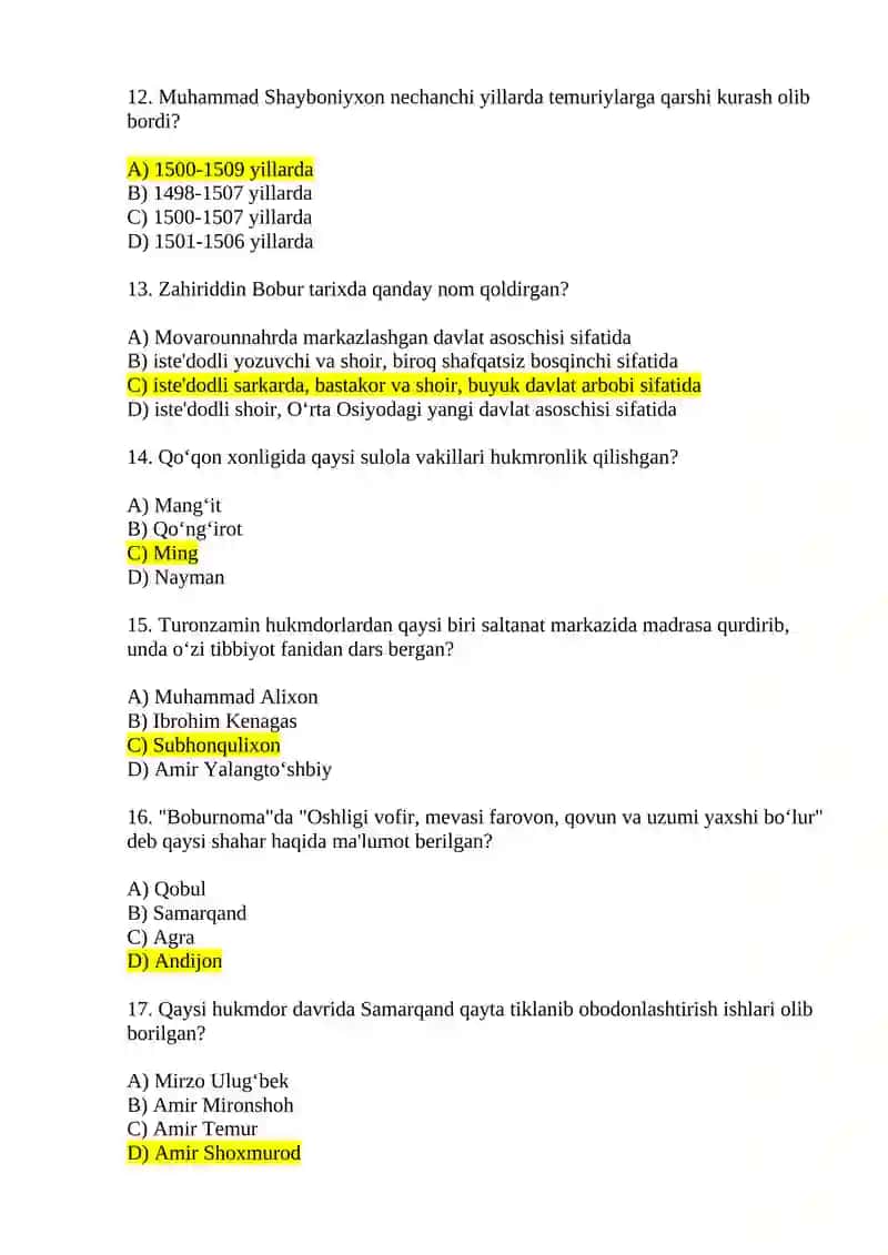 XV asrning oxiri XVI asrning boshlarida Movarounnahrning tanazzulga yuz tuta borishi natijasida bu o‘lkani egallashga....uchun yo‘l ochildi. 3