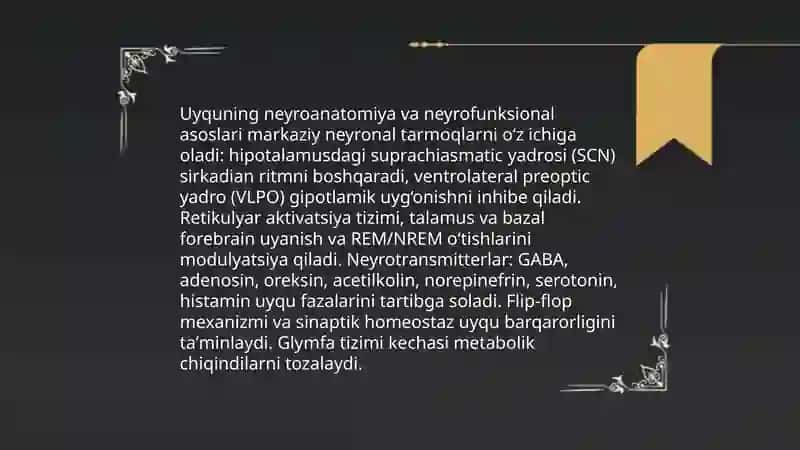 UYQUNING FIZIOLOGIK ASOSLARI. HAYAJONLANISHNING FIZIOLOGIK ASOSLARI 3