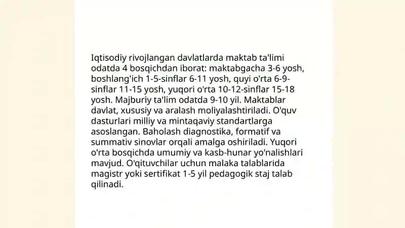 Iqtisodiy rivojlangan xorijiy davlatlarda taʼlim tizimi 3
