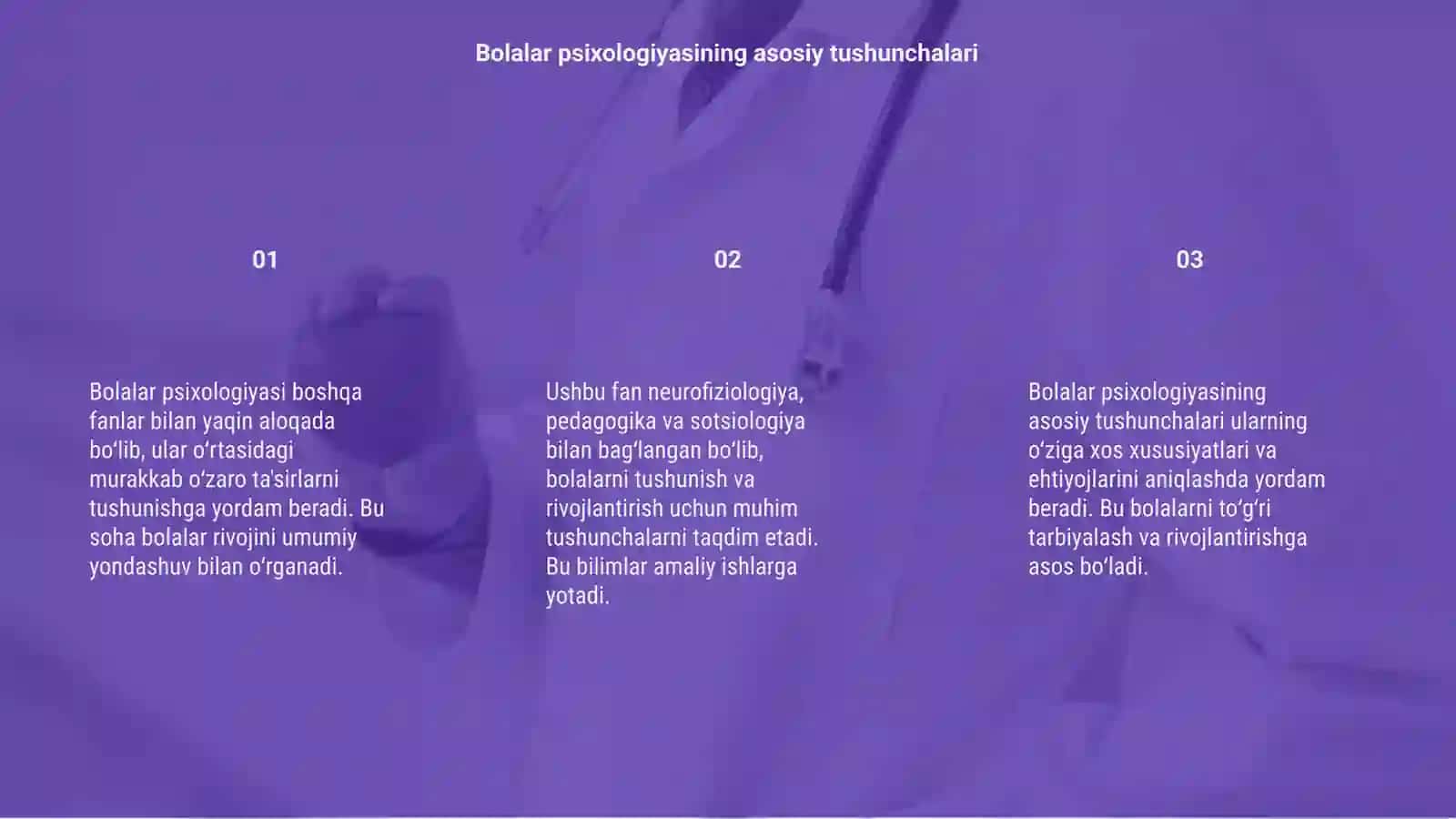 Bolalar psixologiyasi boshka fanlar bilan aloqasi 3