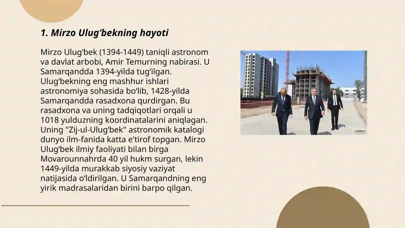 Mirzo Ulugʻbekning hayoti 3