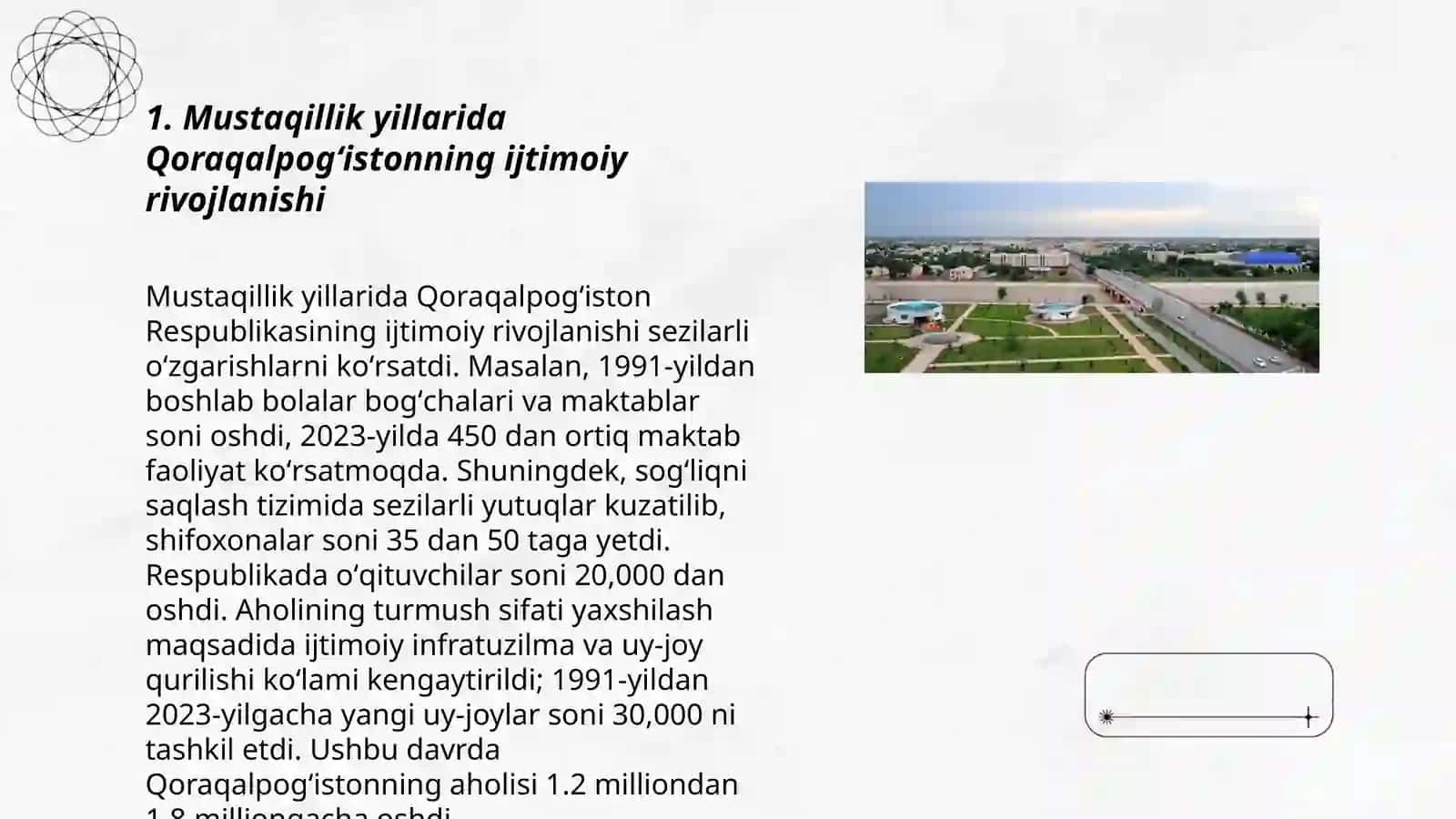 Mustaqillik yillarida Qoraqalpogʻistonning ijtimoiy rivojlanishi 3
