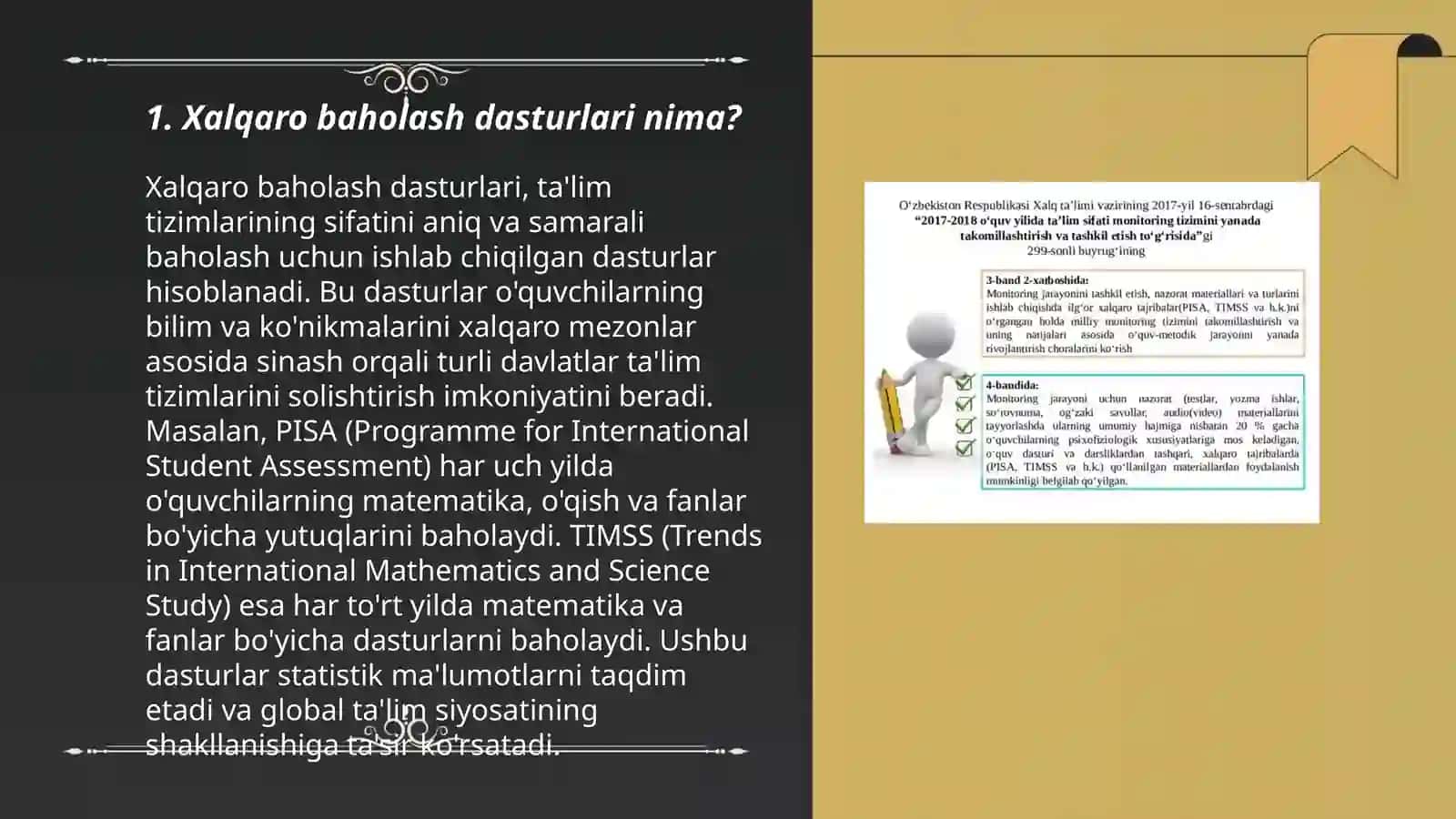 Xalqaro baholash dasturlari doirasida hukumat qarorlarining mazmun va mohiyati 3