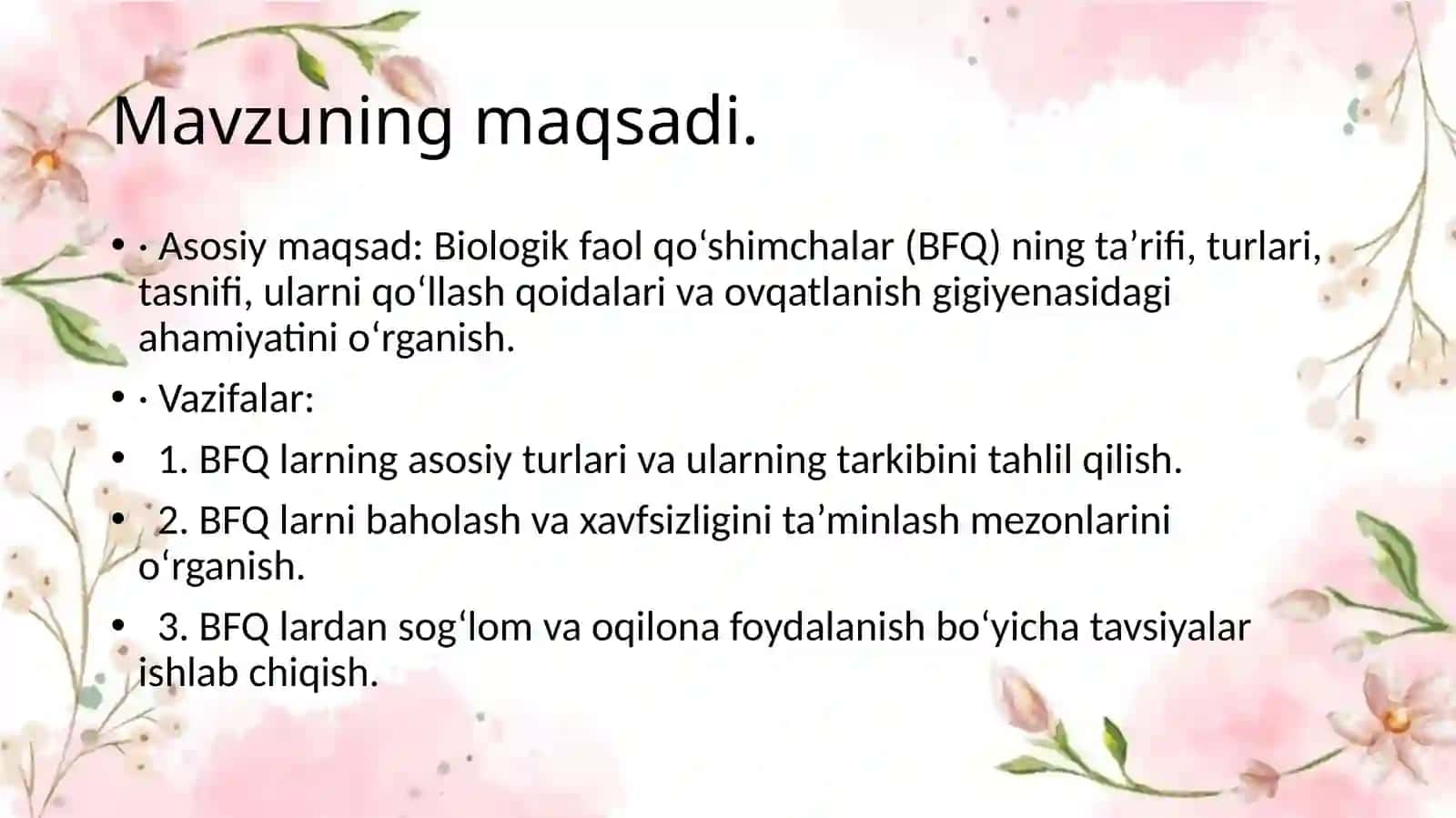 Biologik faol qo‘shimchalar va ularning ovqatlanishdagi o‘rni 3